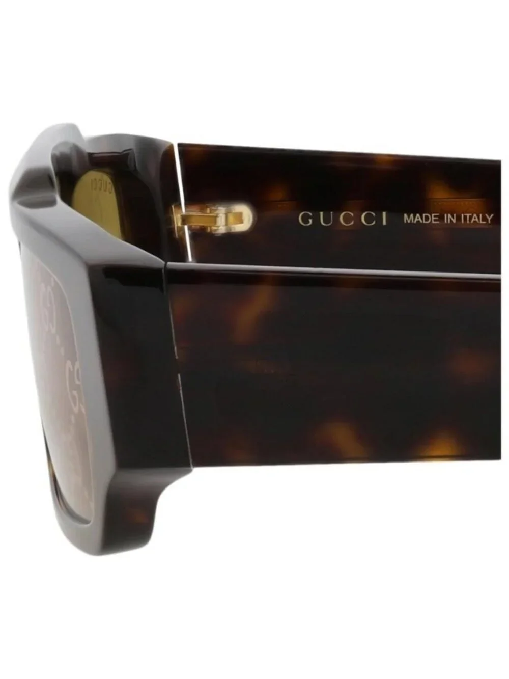 New Gucci Mens Square/Rectangle Havana Havana Yellow Fashion Designer Sunglasses